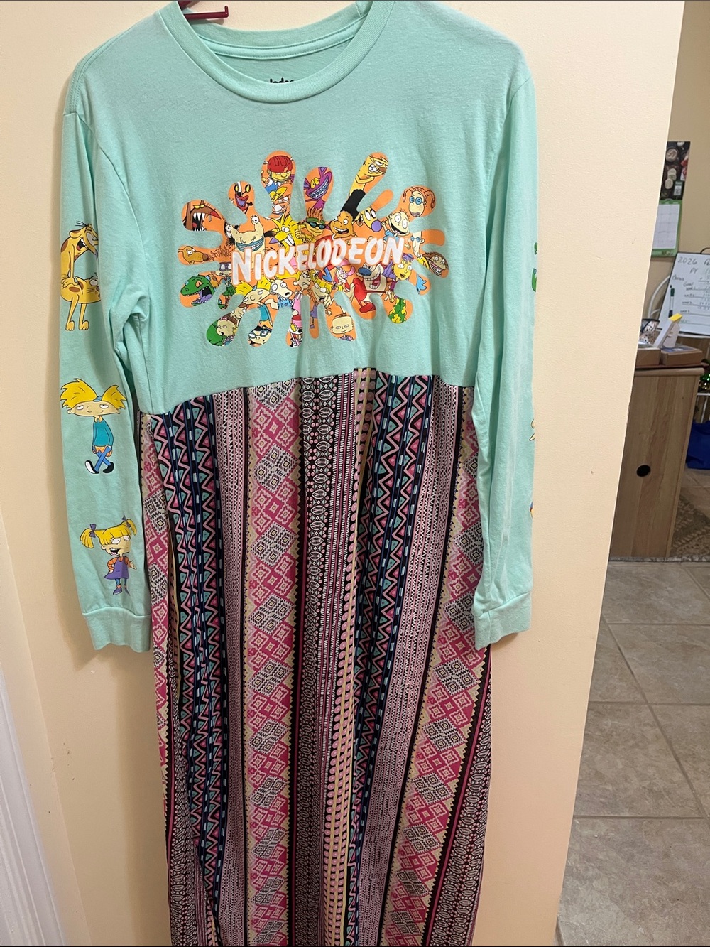 Nickelodeon Mint Green Top with Patterned Aztec Maxi Skirt